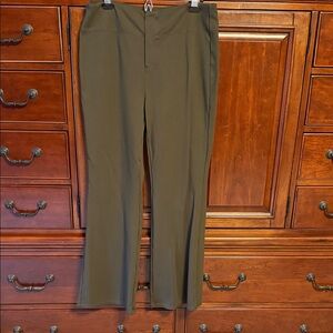 HALARA Women’s Flex, High Waist, Back Pocket, Slight Flare Pants, Dark Green, XL
